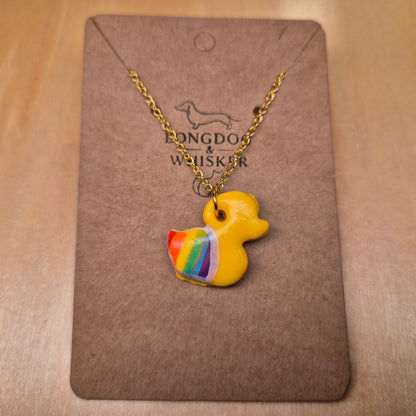 Pride Ducky Necklace Gold Chain
