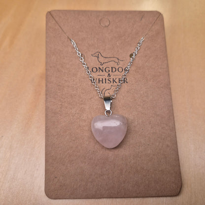 Rose Quartz Heart Neclace