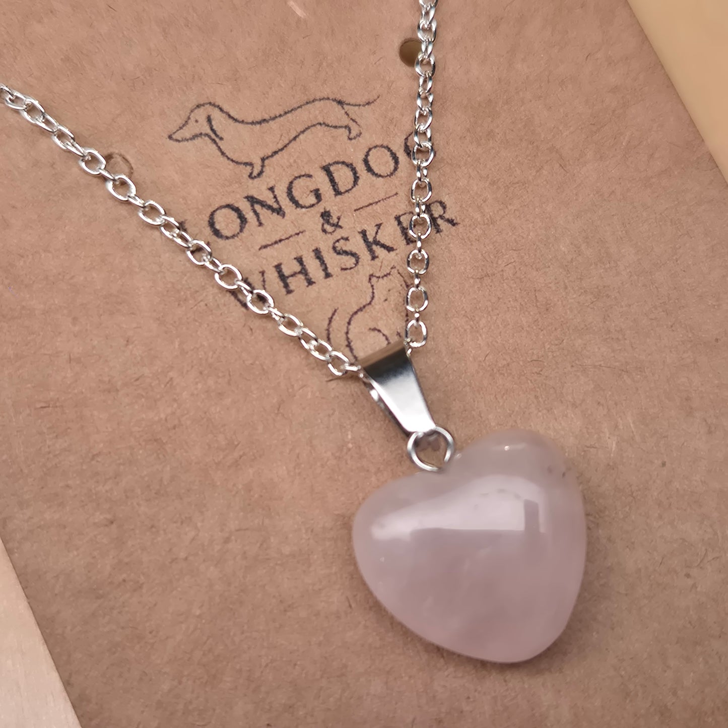 Rose Quartz Heart Neclace