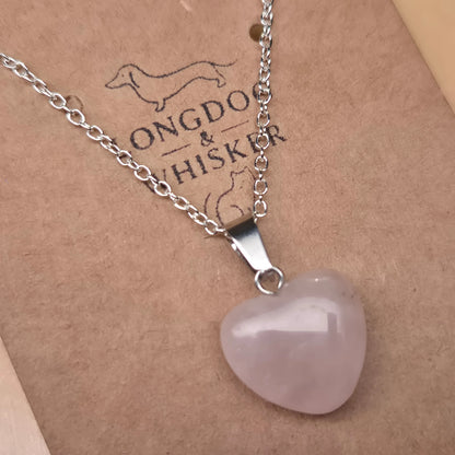 Rose Quartz Heart Neclace