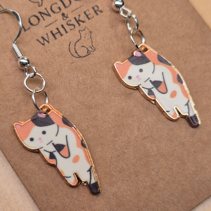 Scruffles Cat Earrings - Calico