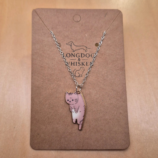 Scruffles Cat Necklace - Brown