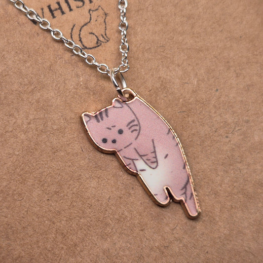 Scruffles Cat Necklace - Brown