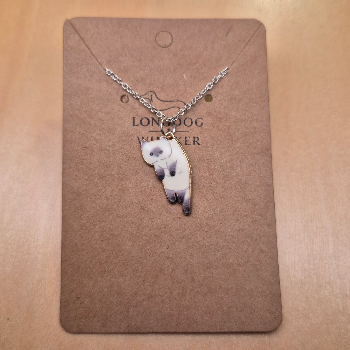 Scruffles Cat Necklace - White