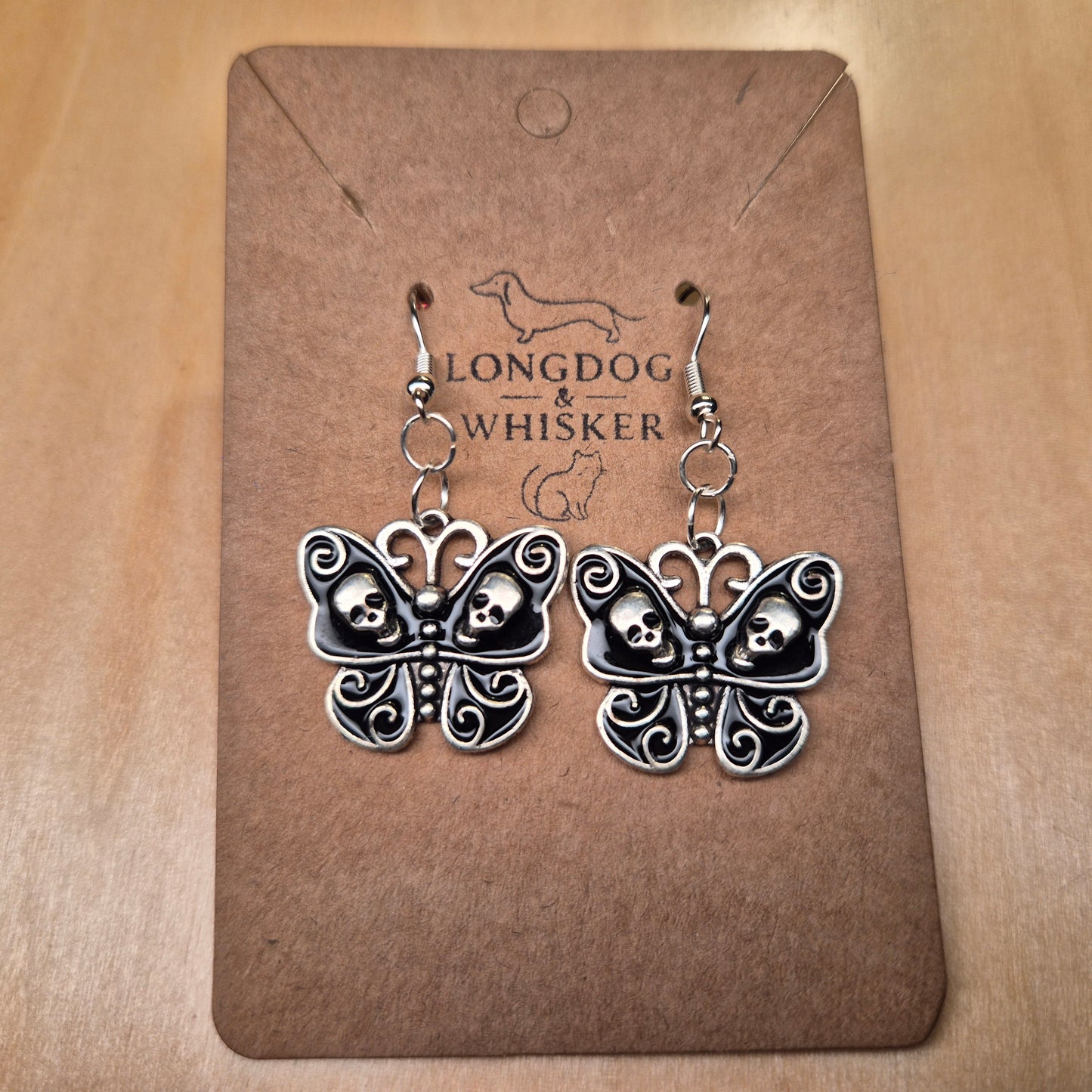 Skull Butterfly Earrings