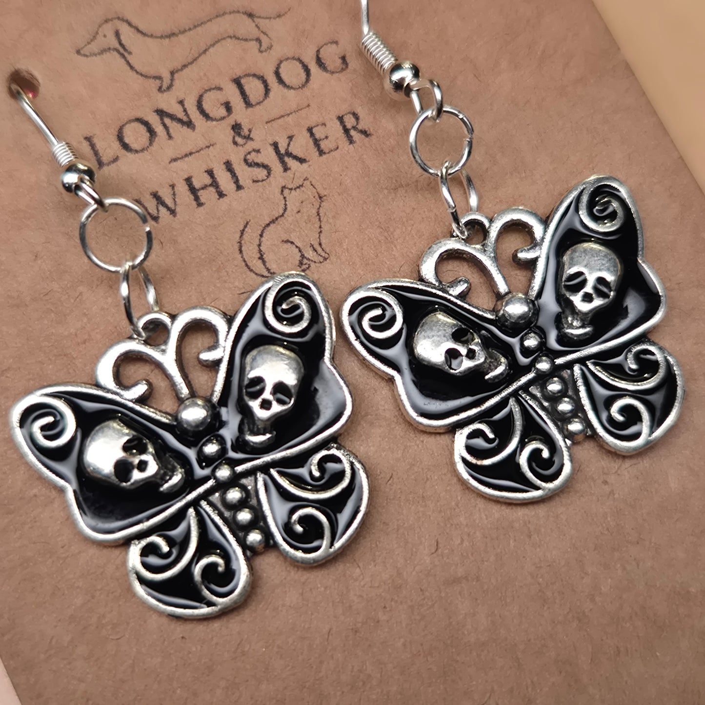 Skull Butterfly Earrings