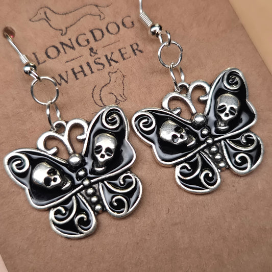 Skull Butterfly Earrings