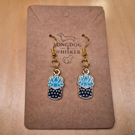 Succulent Blue Earrings