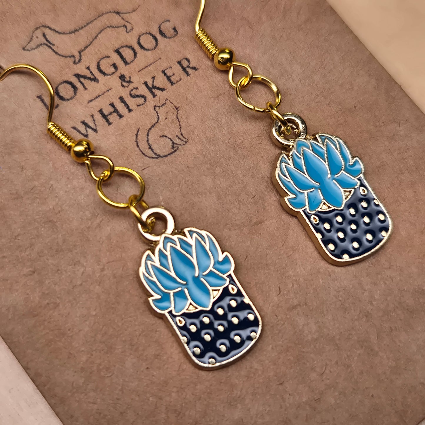 Succulent Blue Earrings
