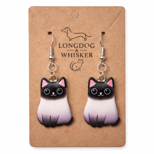 Chonky Cat Earrings - Siamese