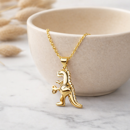 Clockwork Dinosaur Necklace