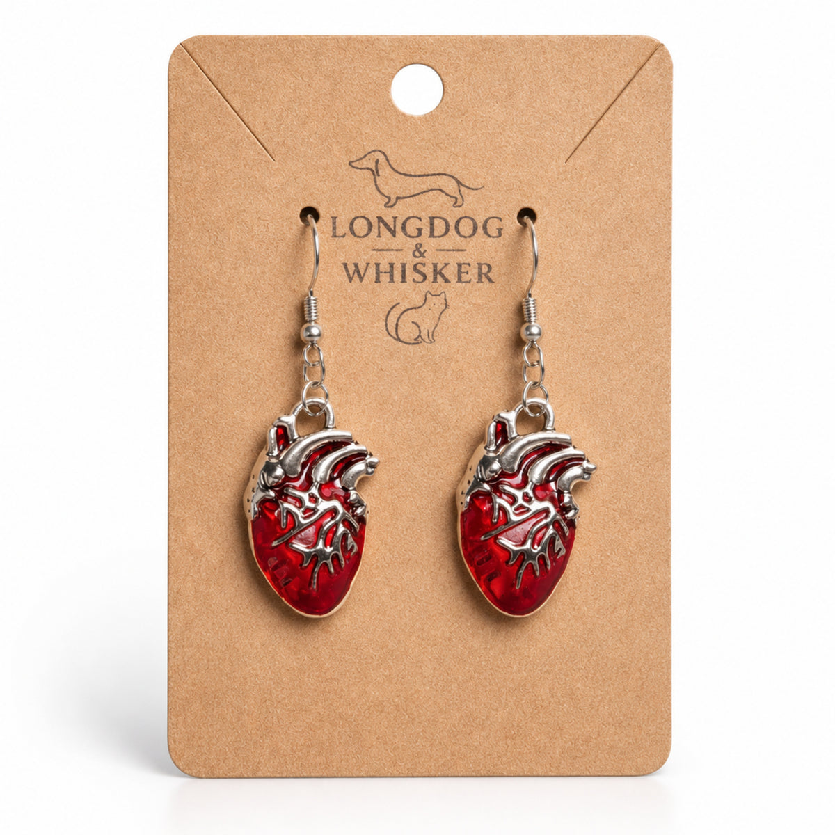 Anatomical Heart Earrings by Longdog & Whisker