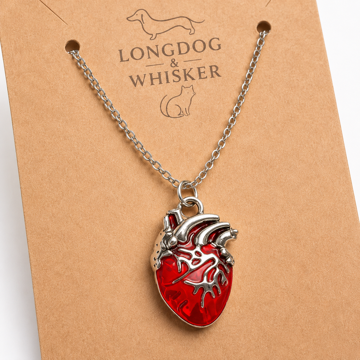Close-up detail of Anatomical Heart Necklace