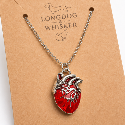 Close-up detail of Anatomical Heart Necklace