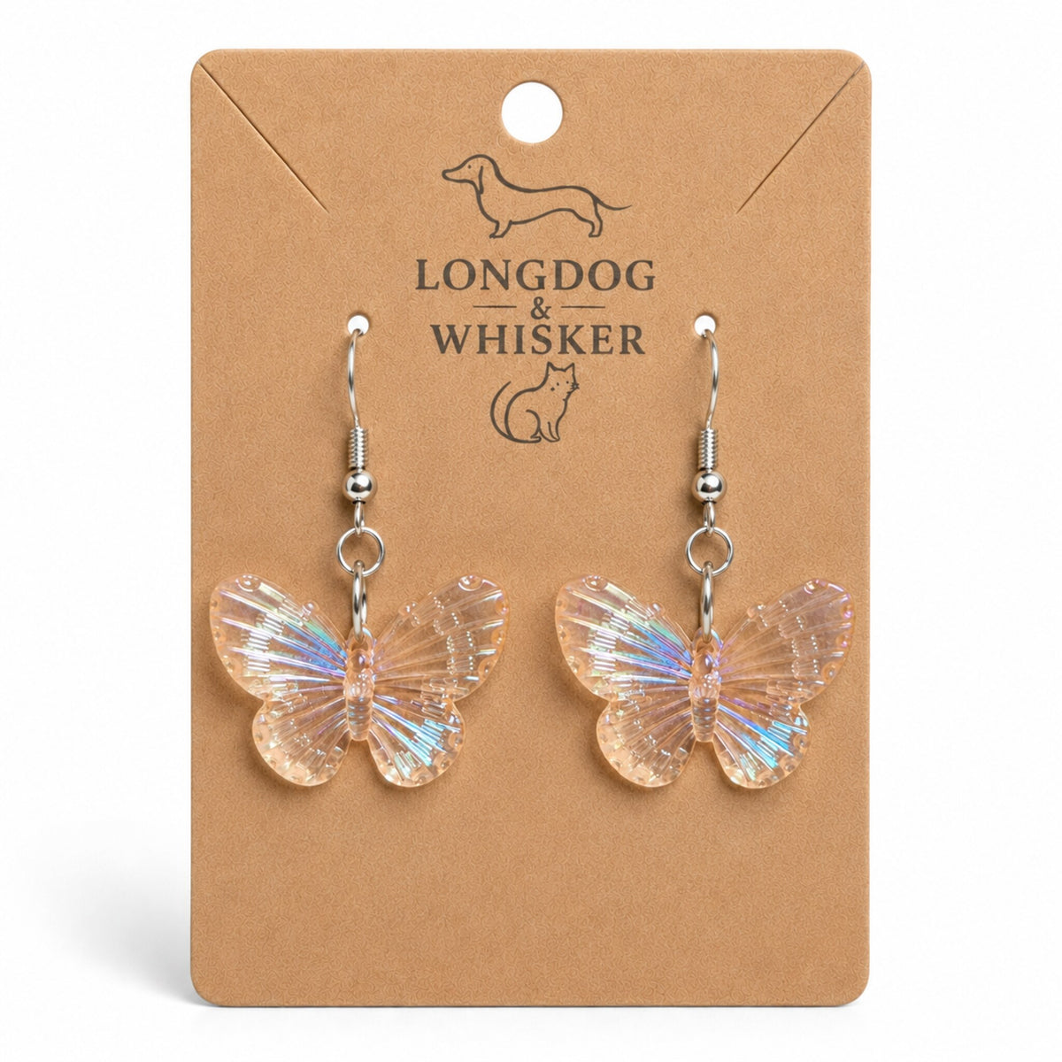 Aurora Butterfly Earrings - Apricot by Longdog & Whisker