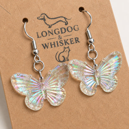 Aurora Butterfly Earrings - Clear Pearl