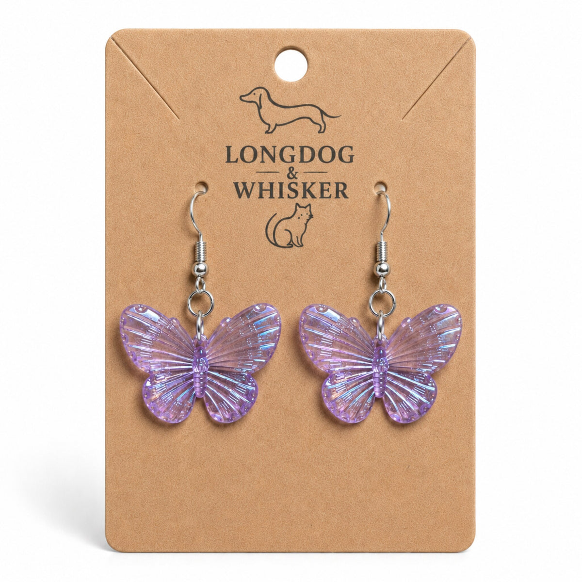 Aurora Butterfly Earrings - Purple by Longdog & Whisker