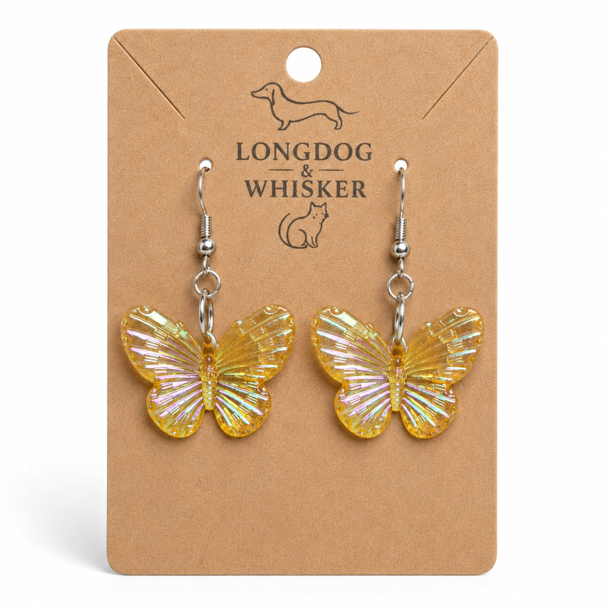 Aurora Butterfly Earrings - Yellow by Longdog & Whisker