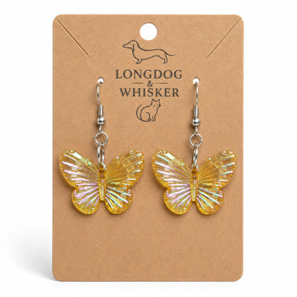 Aurora Butterfly Earrings - Yellow by Longdog & Whisker