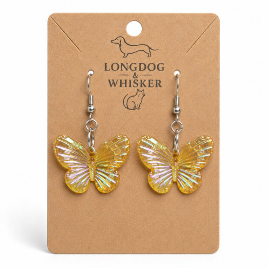 Aurora Butterfly Earrings - Yellow by Longdog & Whisker