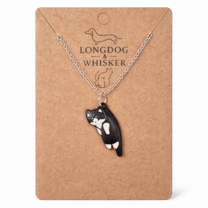 Scruffles Cat Necklace - Black & White