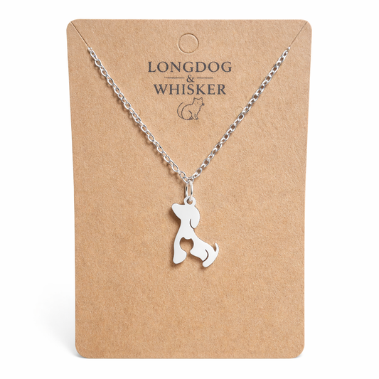 Cat At Heart Dog Necklace - Silver