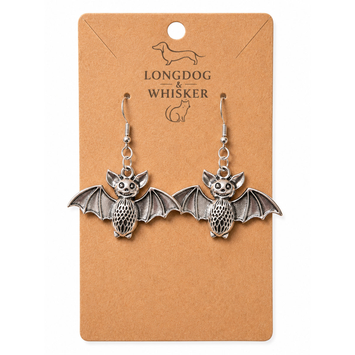Smiley Bat Earrings by Longdog & Whisker
