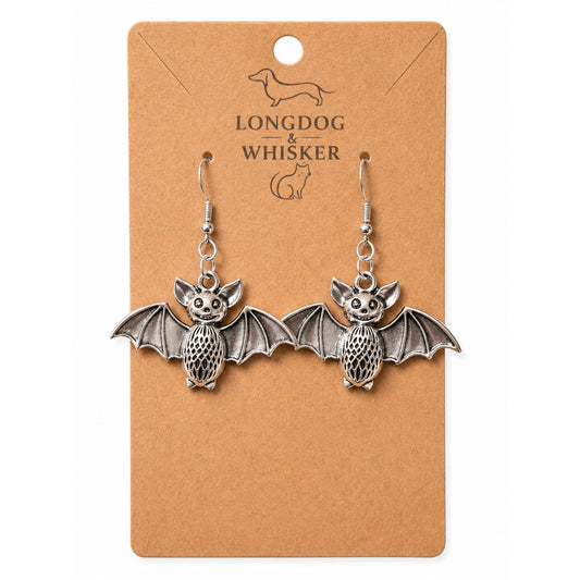 Smiley Bat Earrings by Longdog & Whisker