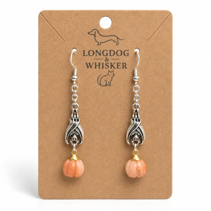 Batty Pumpkin Earrings on Longdog & Whisker product card