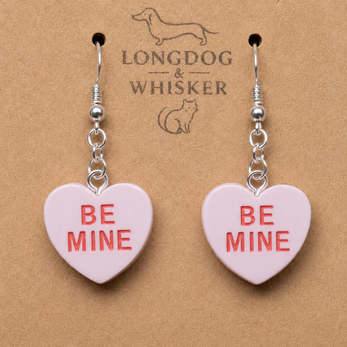 Close-up detail of Be Mine Heart Earrings - Light Purple