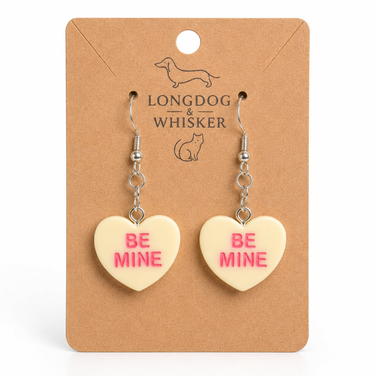 Be Mine Heart Earrings - Yellow by Longdog & Whisker