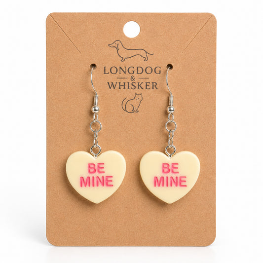 Be Mine Heart Earrings - Yellow by Longdog & Whisker