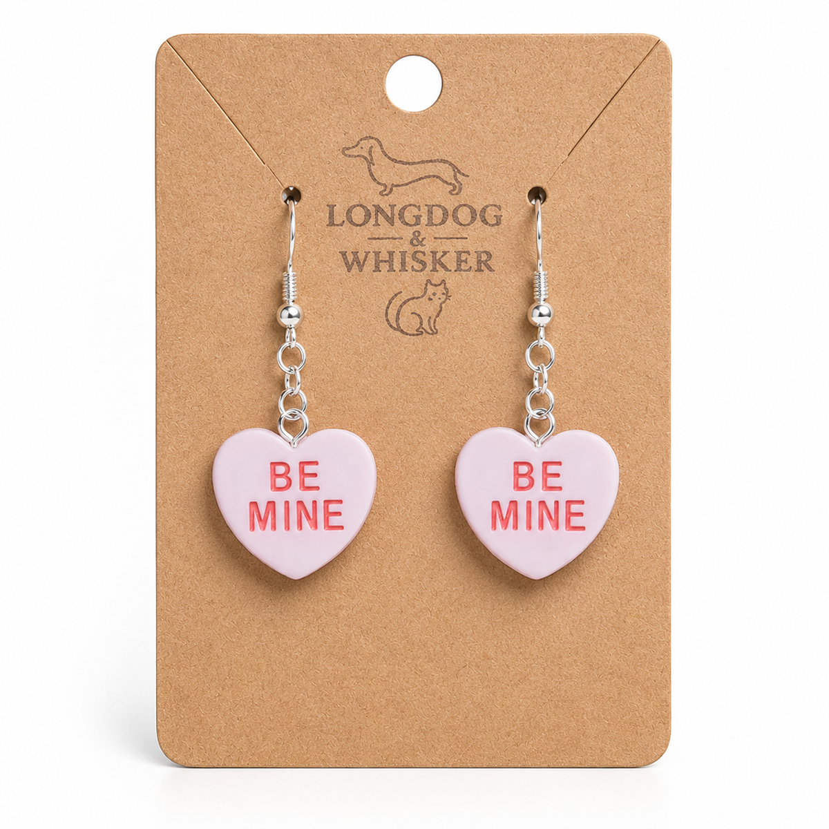 Be Mine Heart Earrings - Light Purple by Longdog & Whisker
