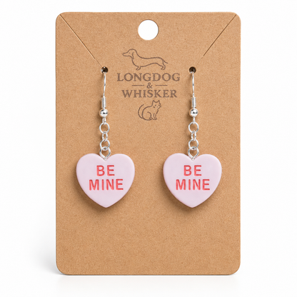 Be Mine Heart Earrings - Light Purple by Longdog & Whisker