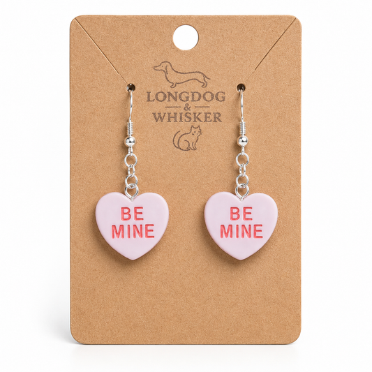 Be Mine Heart Earrings - Light Purple by Longdog & Whisker