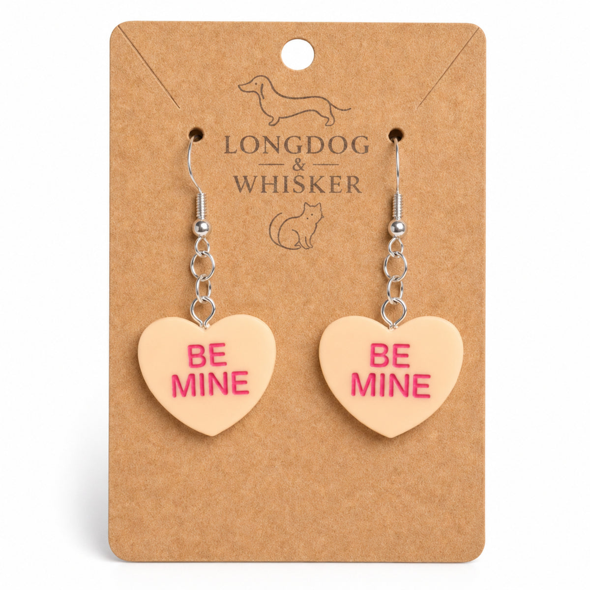 Be Mine Heart Earrings - Orange by Longdog & Whisker