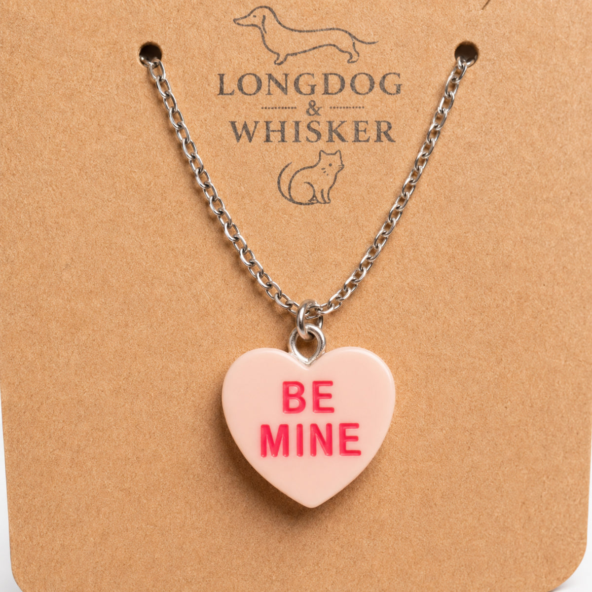 Close-up detail of Be Mine Necklace - Peach