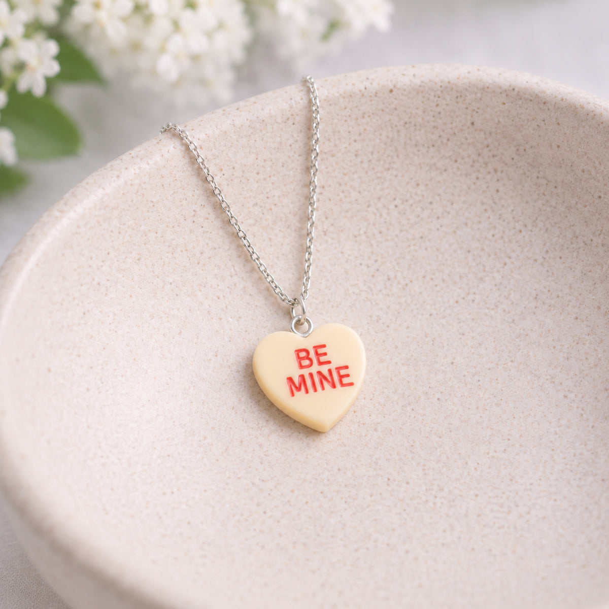 Be Mine Necklace - Yellow displayed in a lifestyle product photo