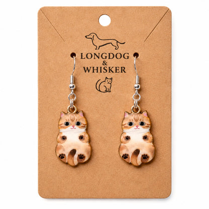 Belly Rub Cat Earrings - Tabby by Longdog & Whisker