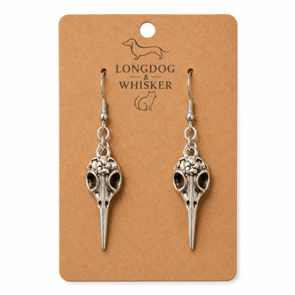 Bird Skull Earrings - Design 2 by Longdog & Whisker