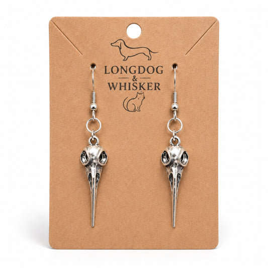 Bird Skull Earrings - Design 3 by Longdog & Whisker