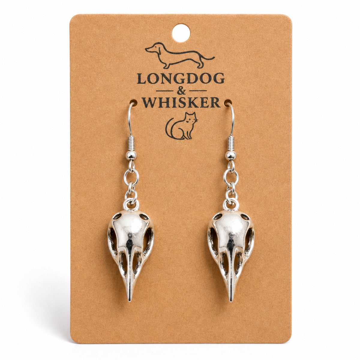 Bird Skull Earrings - Design 4 by Longdog & Whisker