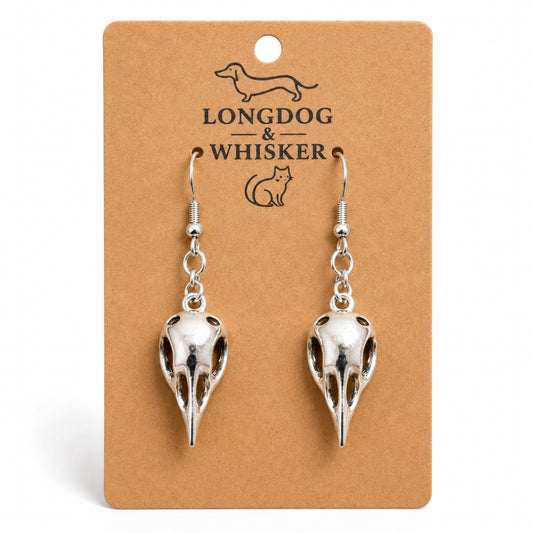 Bird Skull Earrings - Design 4 by Longdog & Whisker