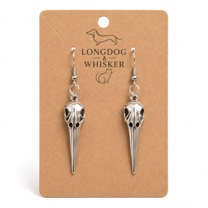Classic Bird Skull Earrings by Longdog & Whisker