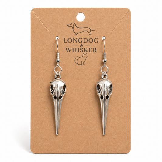 Bird Skull Earrings - Design 1 by Longdog & Whisker