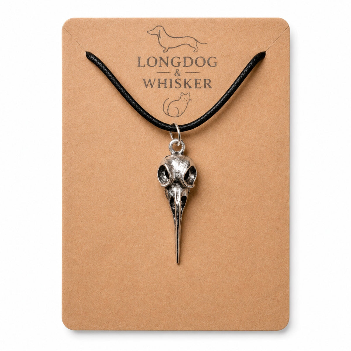 Bird Skull Design 3 Necklace by Longdog & Whisker