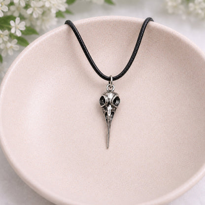 Bird Skull Design 3 Necklace displayed in a lifestyle product photo