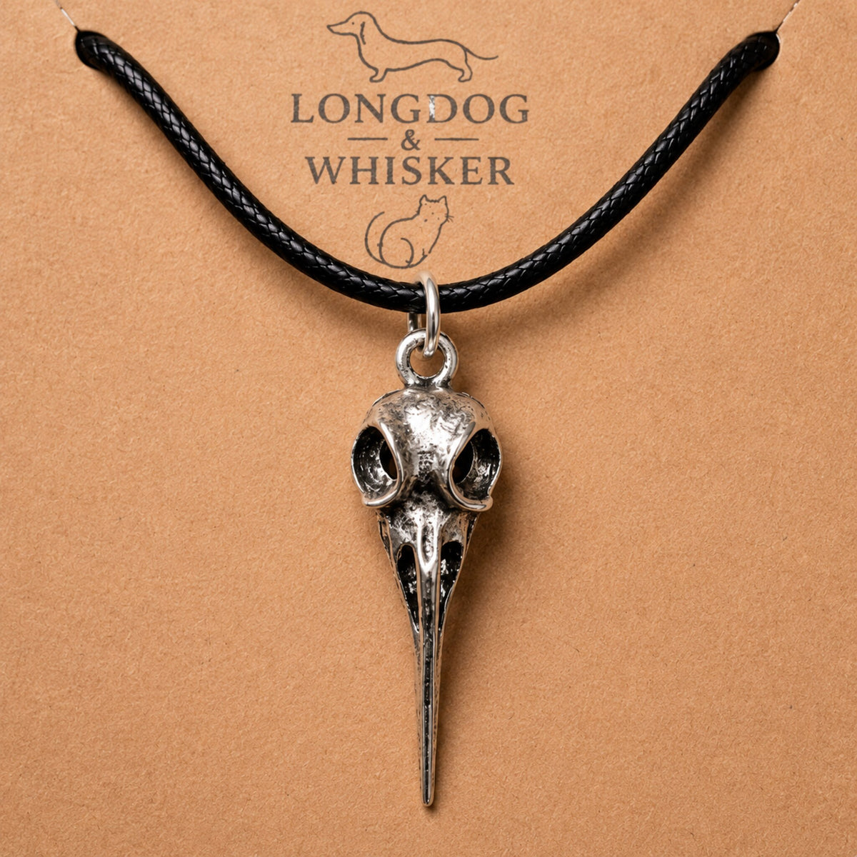 Close-up detail of Bird Skull Design 3 Necklace