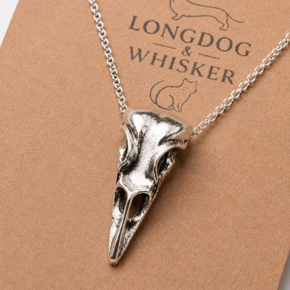 Close-up detail of Bold Bird Skull Necklace