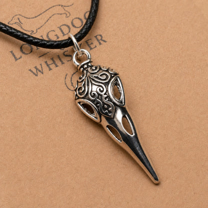 Close-up detail of Bird Skull Design 5 Necklace